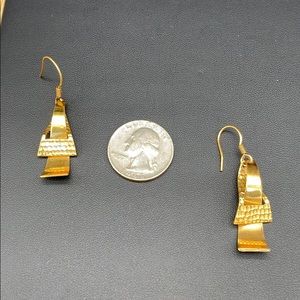 Gold over Silver 2 inch Earrings $60